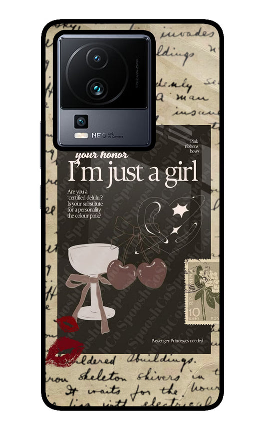 I Am Just a Girl iQOO Neo 7 Pro Back Cover Glass Case - Hello Swanky
