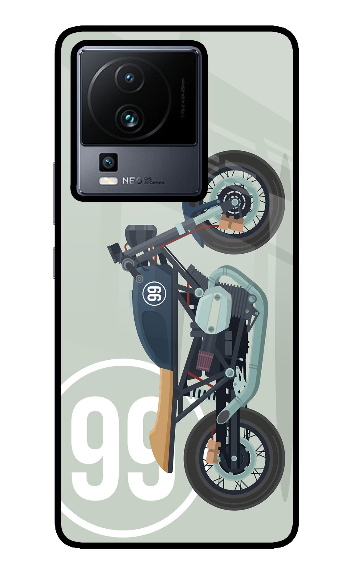 Classic Cafe Racer 99 iQOO Neo 7 Pro Back Cover Glass Case - Hello Swanky