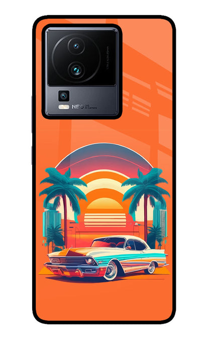 Palm Drive 80s iQOO Neo 7 Pro Back Cover Glass Case - Hello Swanky