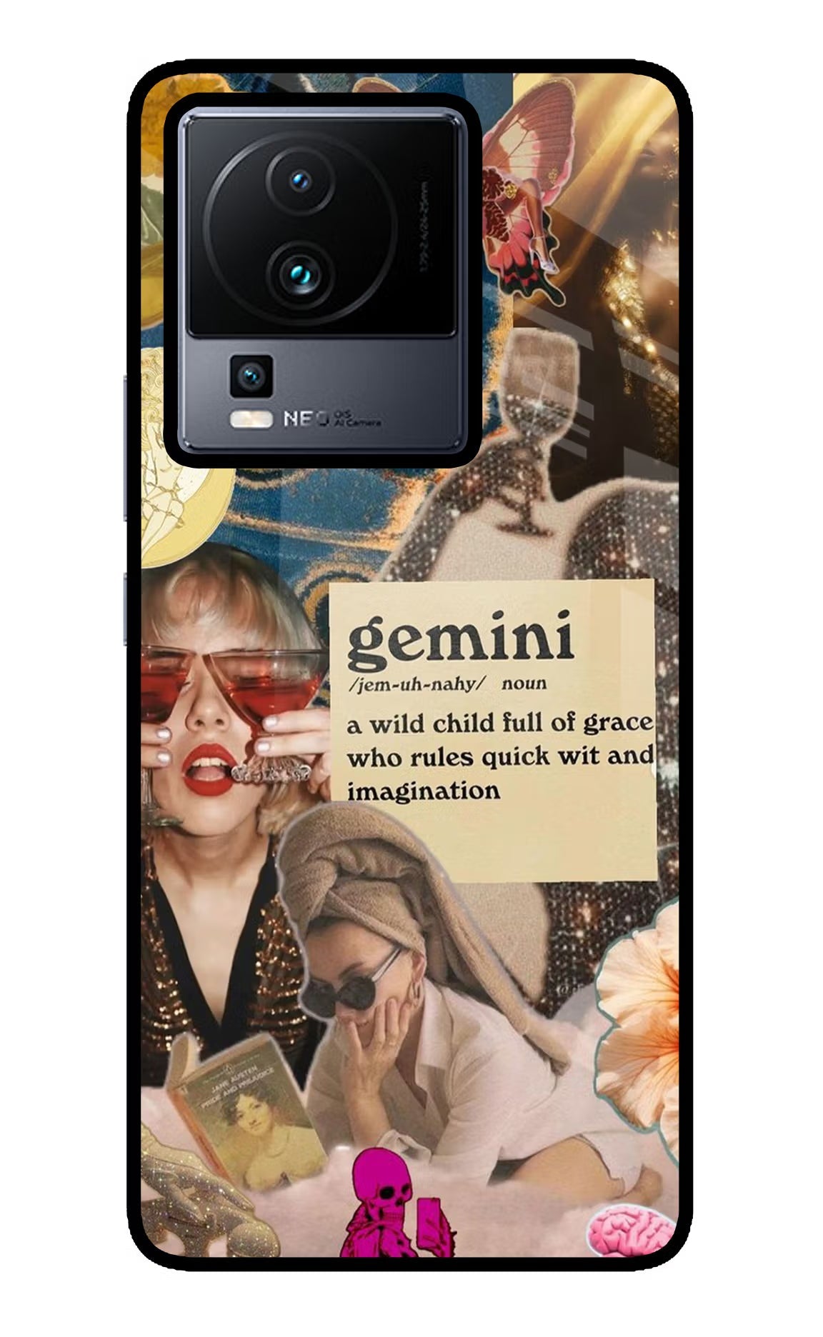 Gemini Zodiac iQOO Neo 7 Pro Back Cover Glass Case - Hello Swanky