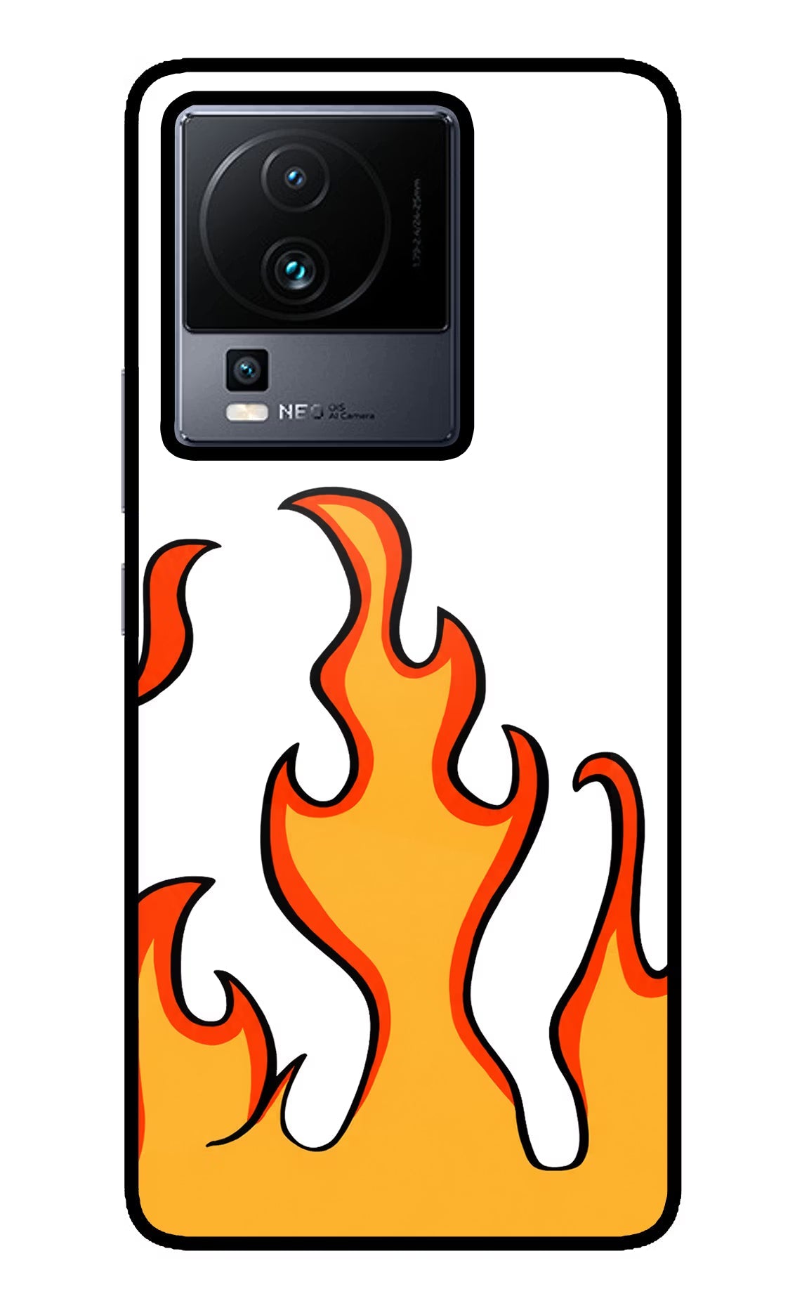 Fired Up - White iQOO Neo 7 Pro Back Cover Glass Case - Hello Swanky