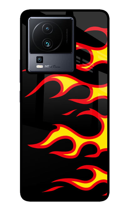 Side Sweep Flames iQOO Neo 7 Pro Back Cover Glass Case - Hello Swanky