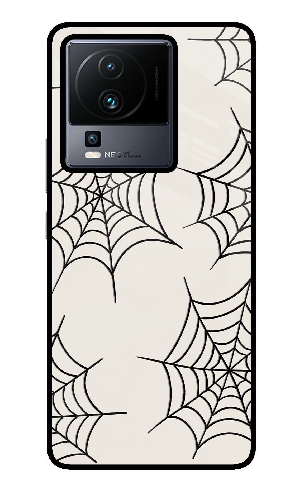 Spider Web iQOO Neo 7 Pro Back Cover Glass Case - Hello Swanky