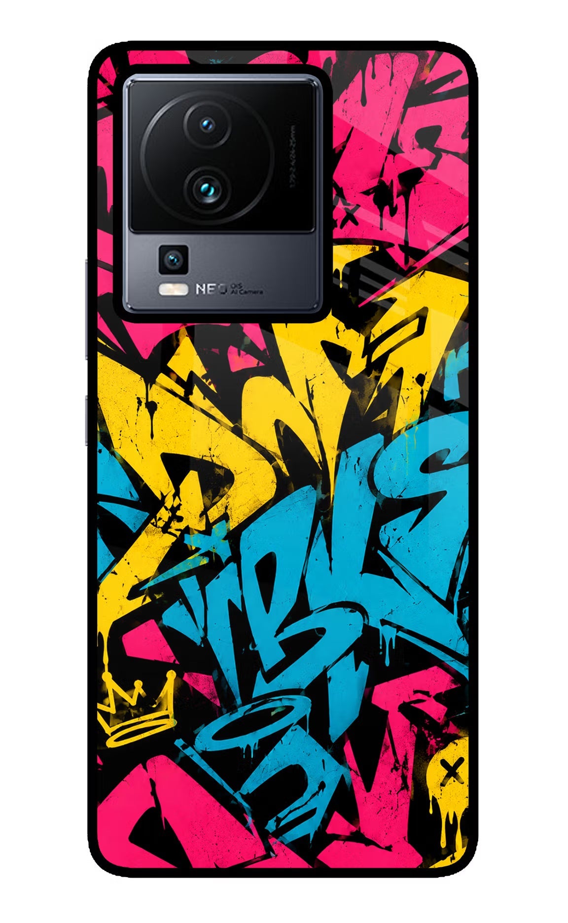 Graffiti Vibe iQOO Neo 7 Pro Back Cover Glass Case - Hello Swanky