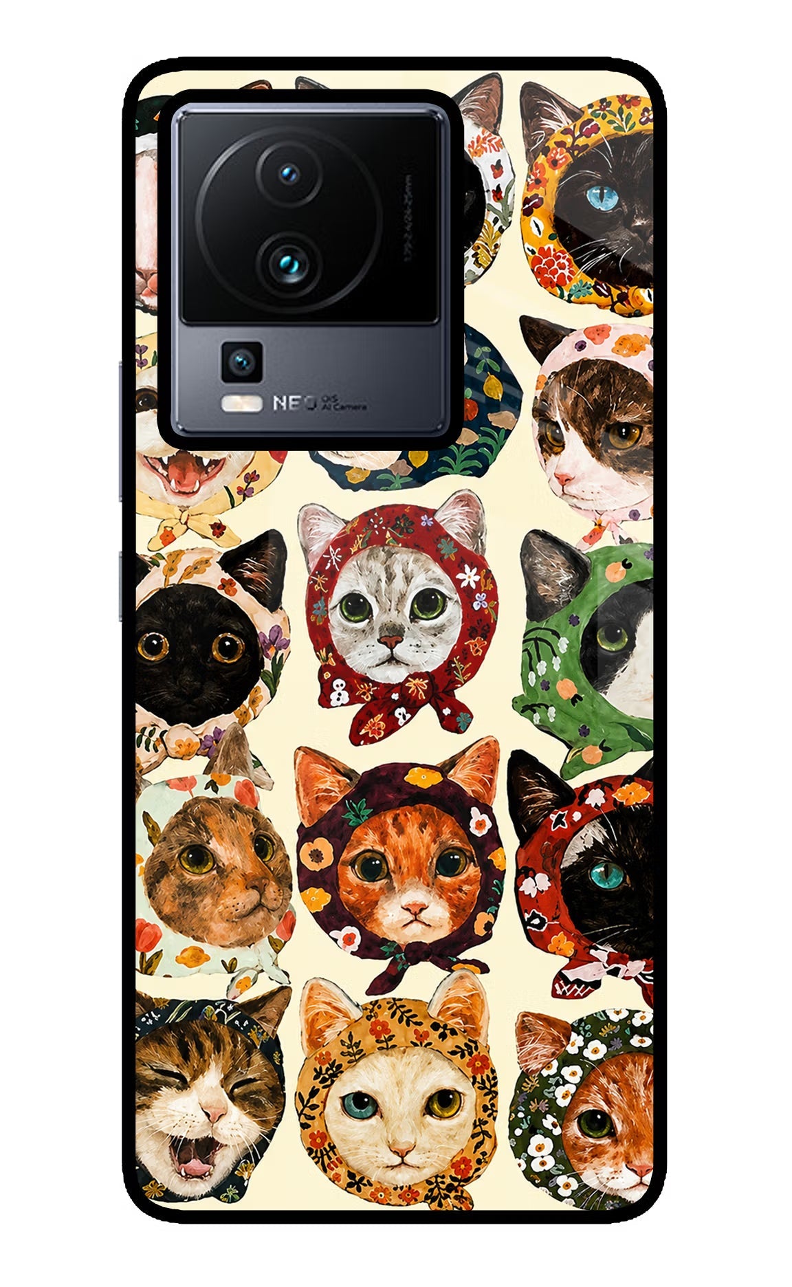 Cool Cat iQOO Neo 7 Pro Back Cover Glass Case - Hello Swanky