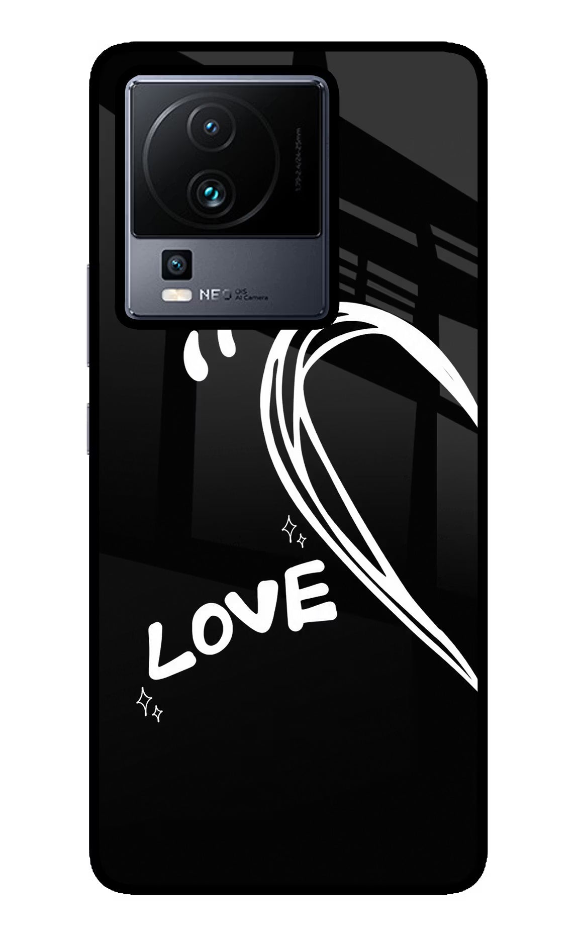 Love Line iQOO Neo 7 Pro Back Cover Glass Case - Hello Swanky