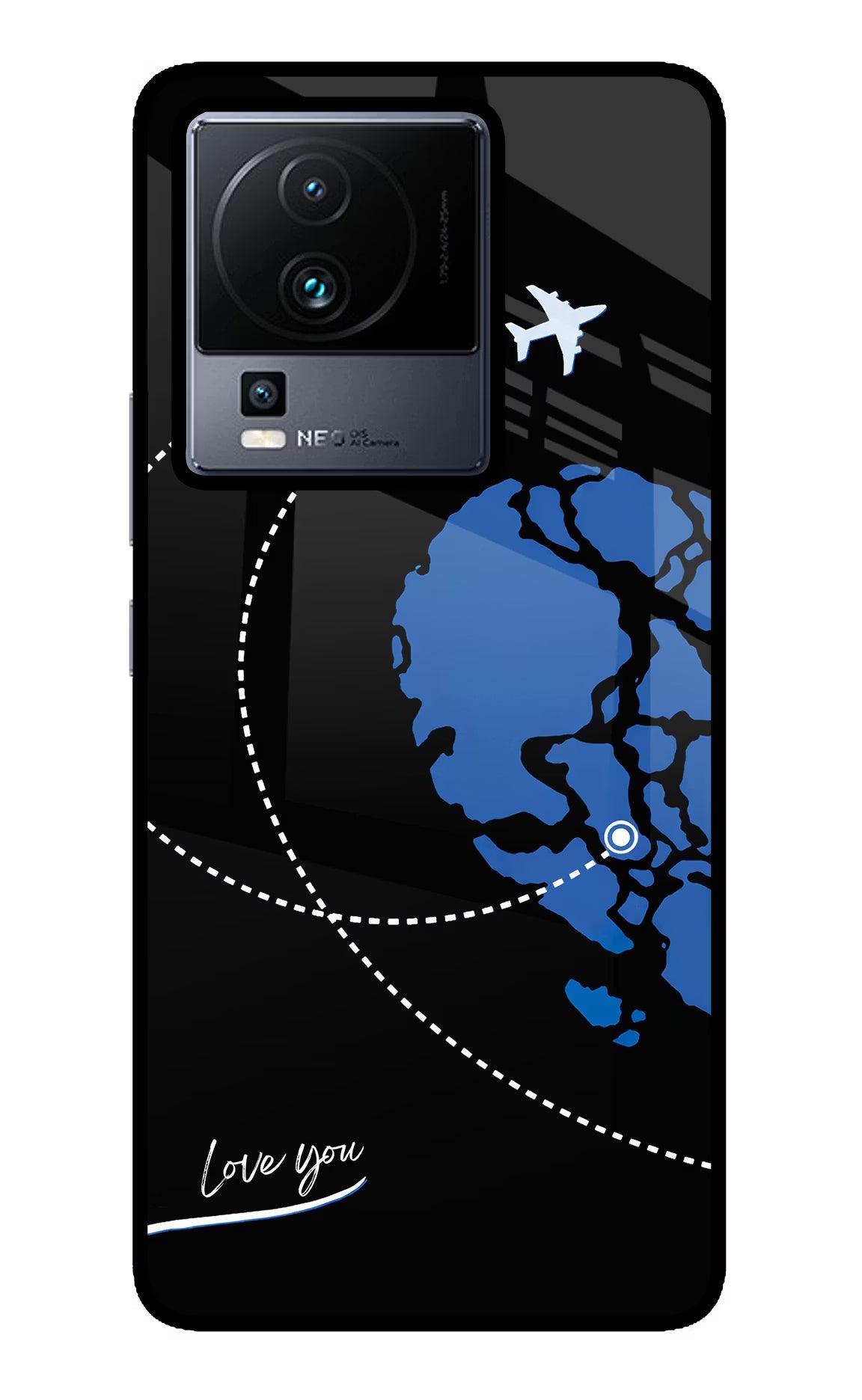 Love Orbit iQOO Neo 7 Pro Back Cover Glass Case - Hello Swanky