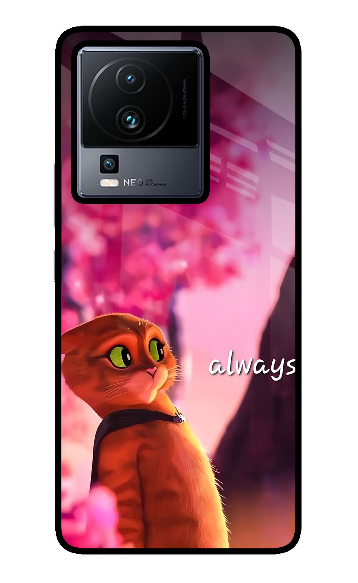 Always Cat iQOO Neo 7 Pro Back Cover Glass Case - Hello Swanky