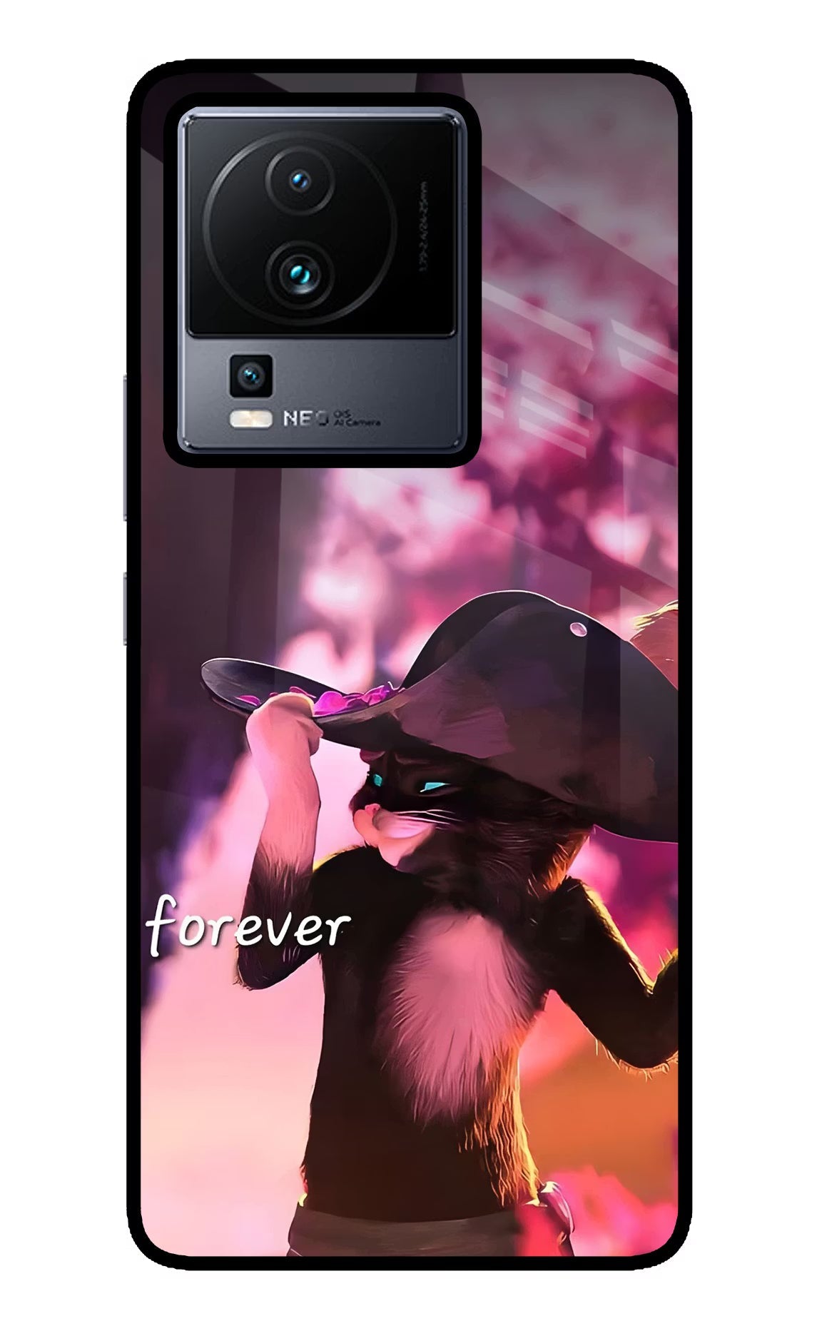 Forever Cat iQOO Neo 7 Pro Back Cover Glass Case - Hello Swanky