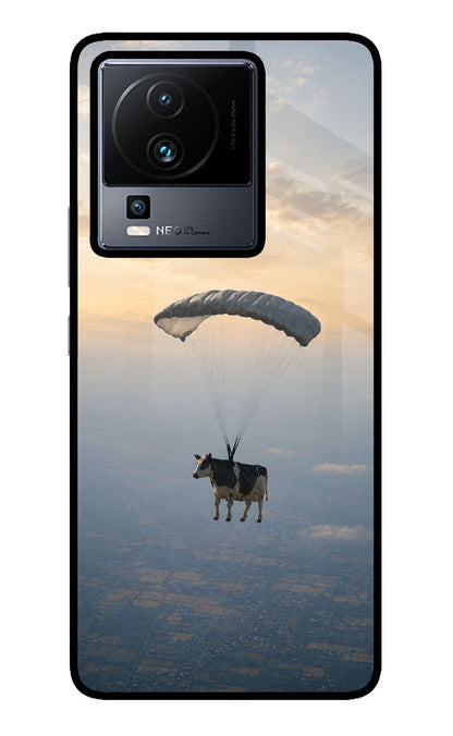Skydiving Cow iQOO Neo 7 Pro Back Cover Glass Case - Hello Swanky
