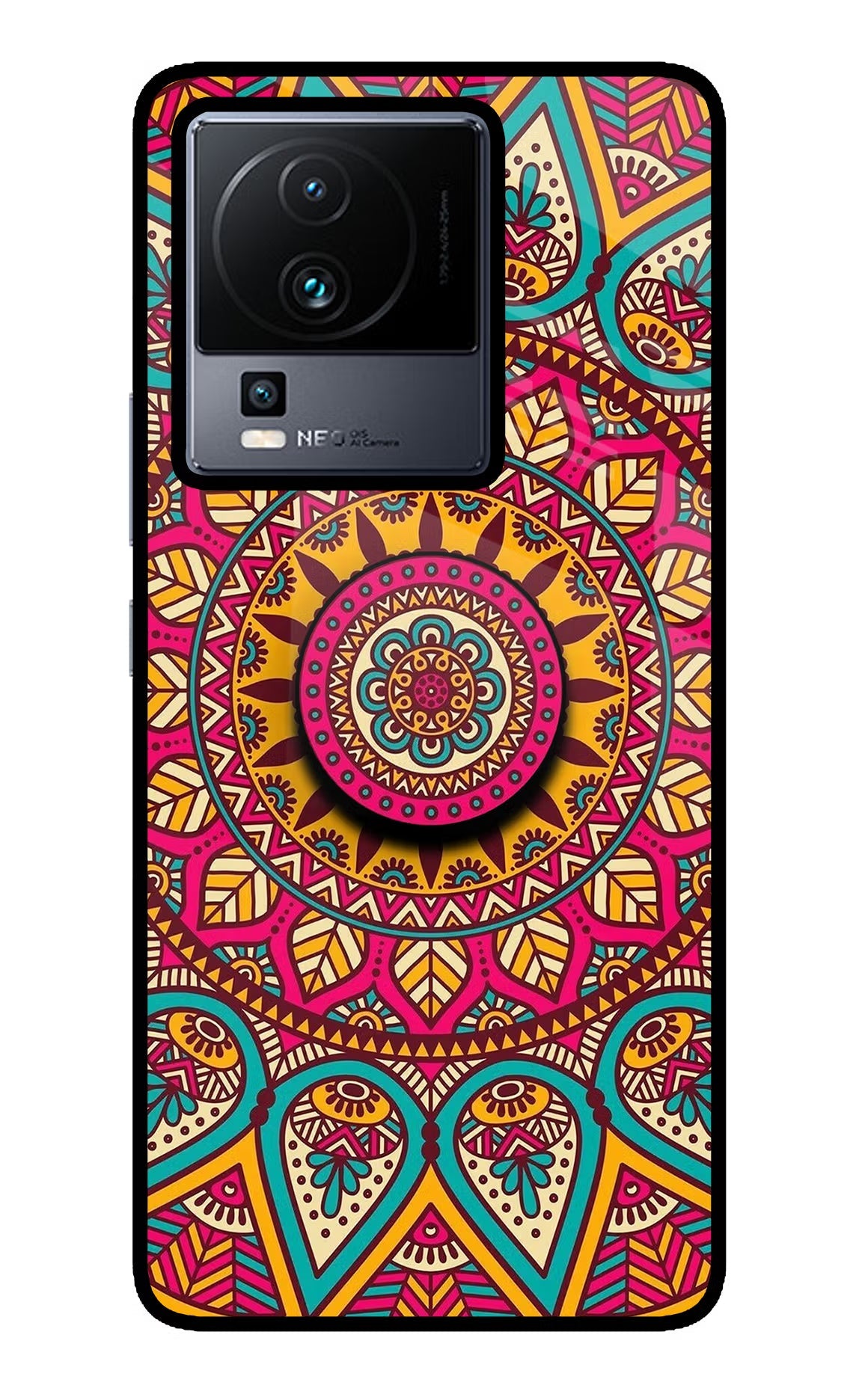 Mandala iQOO Neo 7 Pro Back Cover Glass Case - Hello Swanky