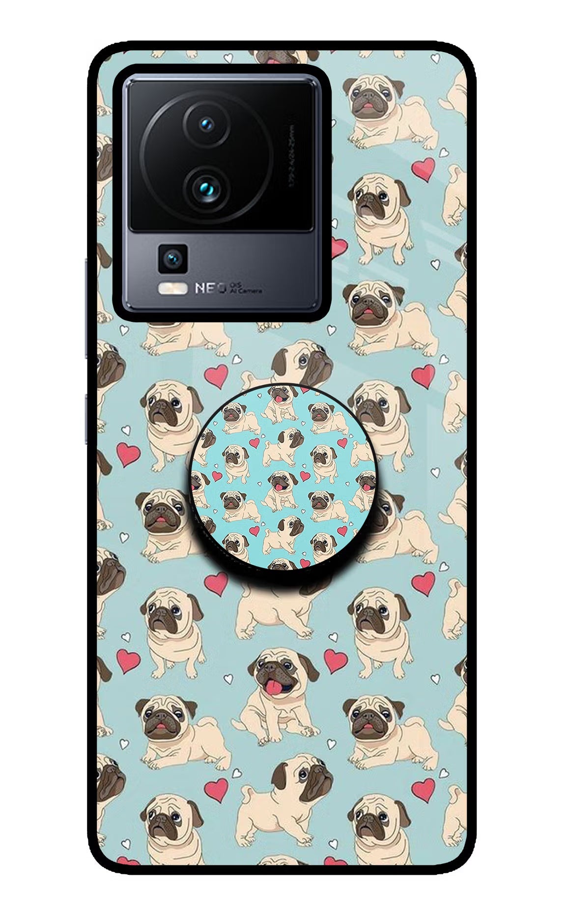 Pug Dog iQOO Neo 7 Pro Back Cover Glass Case - Hello Swanky