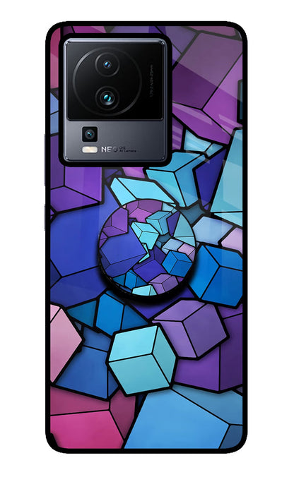 Cubic Abstract iQOO Neo 7 Pro Back Cover Glass Case - Hello Swanky