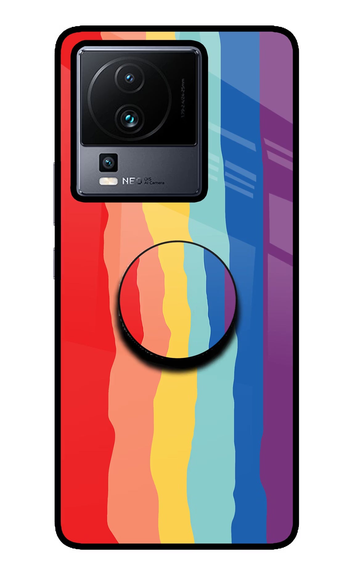 Rainbow iQOO Neo 7 Pro Back Cover Glass Case - Hello Swanky
