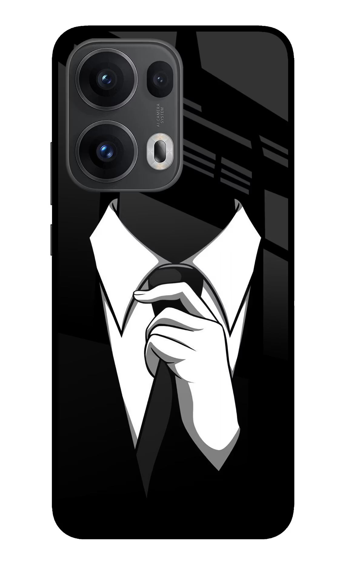 Black Tie Oppo Reno13 Pro 5G Back Cover