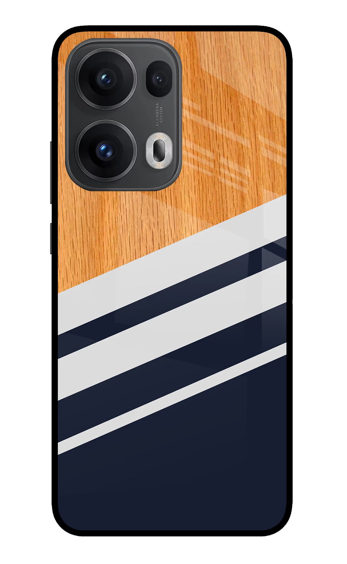 Blue and white wooden Oppo Reno13 Pro 5G Back Cover