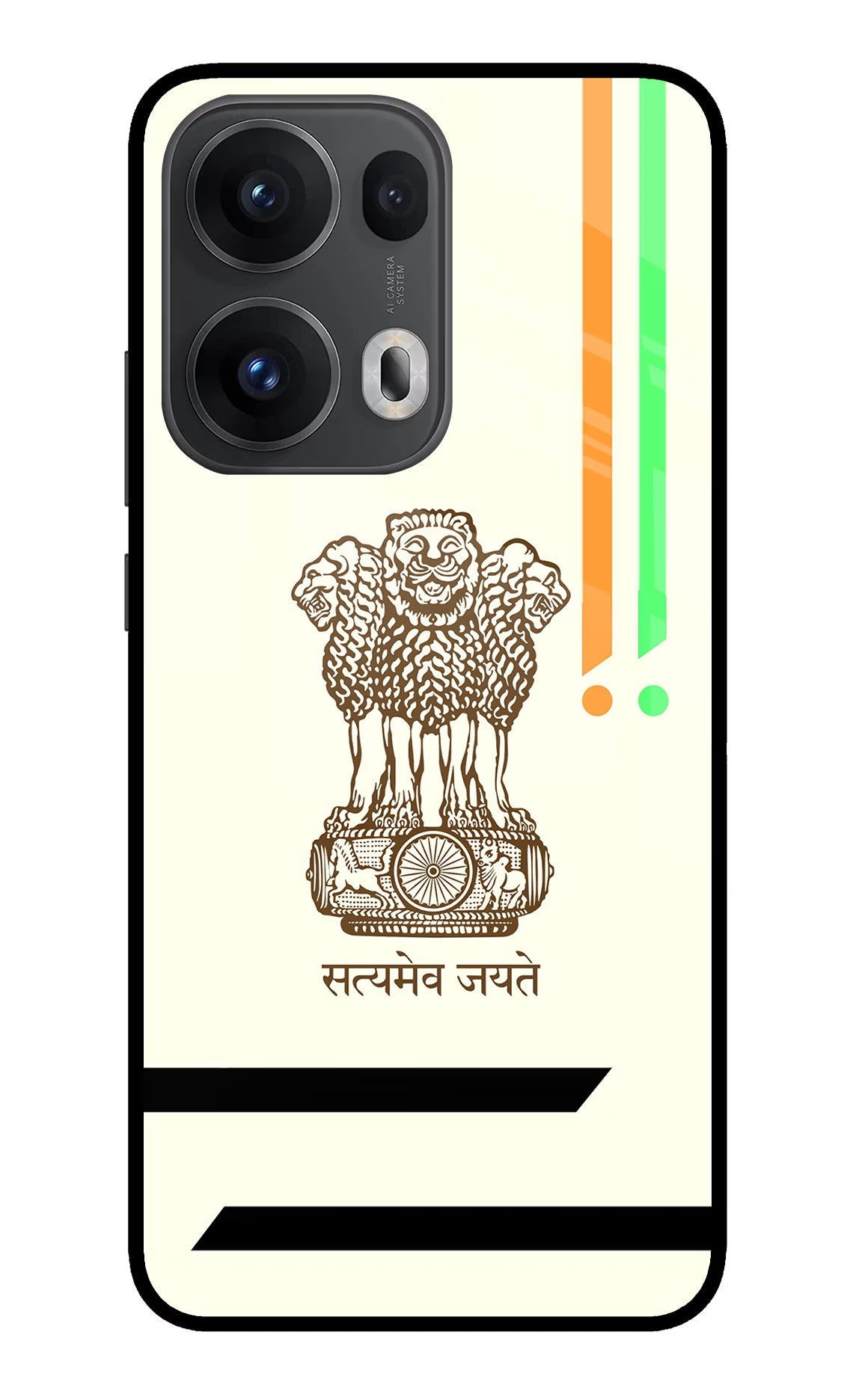 Satyamev Jayate Brown Logo Oppo Reno13 Pro 5G Glass Case