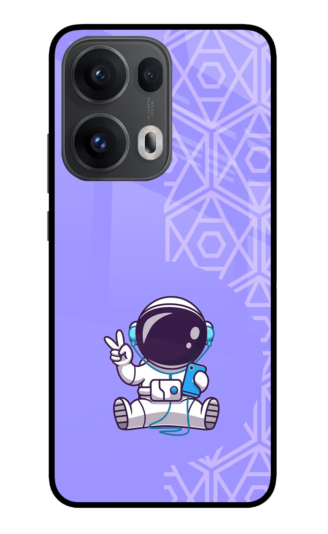 Cute Astronaut Chilling Oppo Reno13 Pro 5G Back Cover