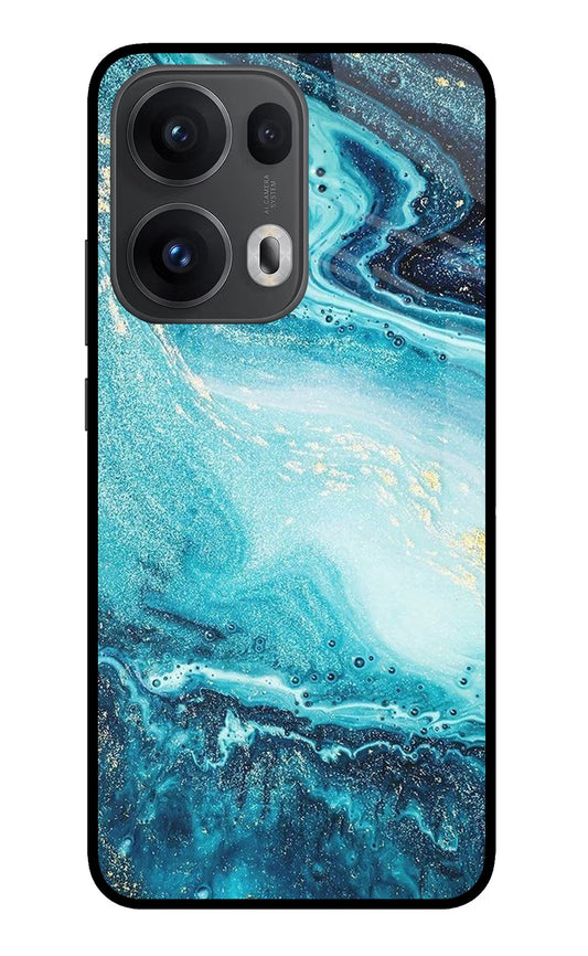 Blue Glitter Marble Oppo Reno13 Pro 5G Back Cover