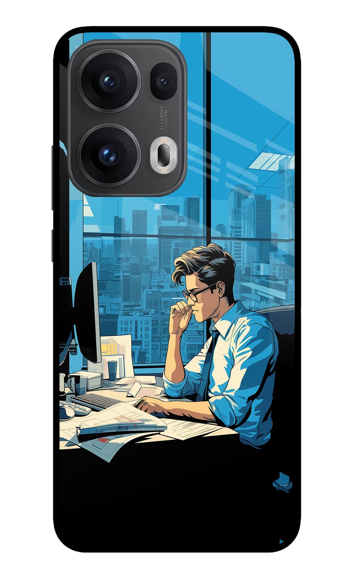 Focused Hustler (AI Generated) Oppo Reno13 Pro 5G Glass Case