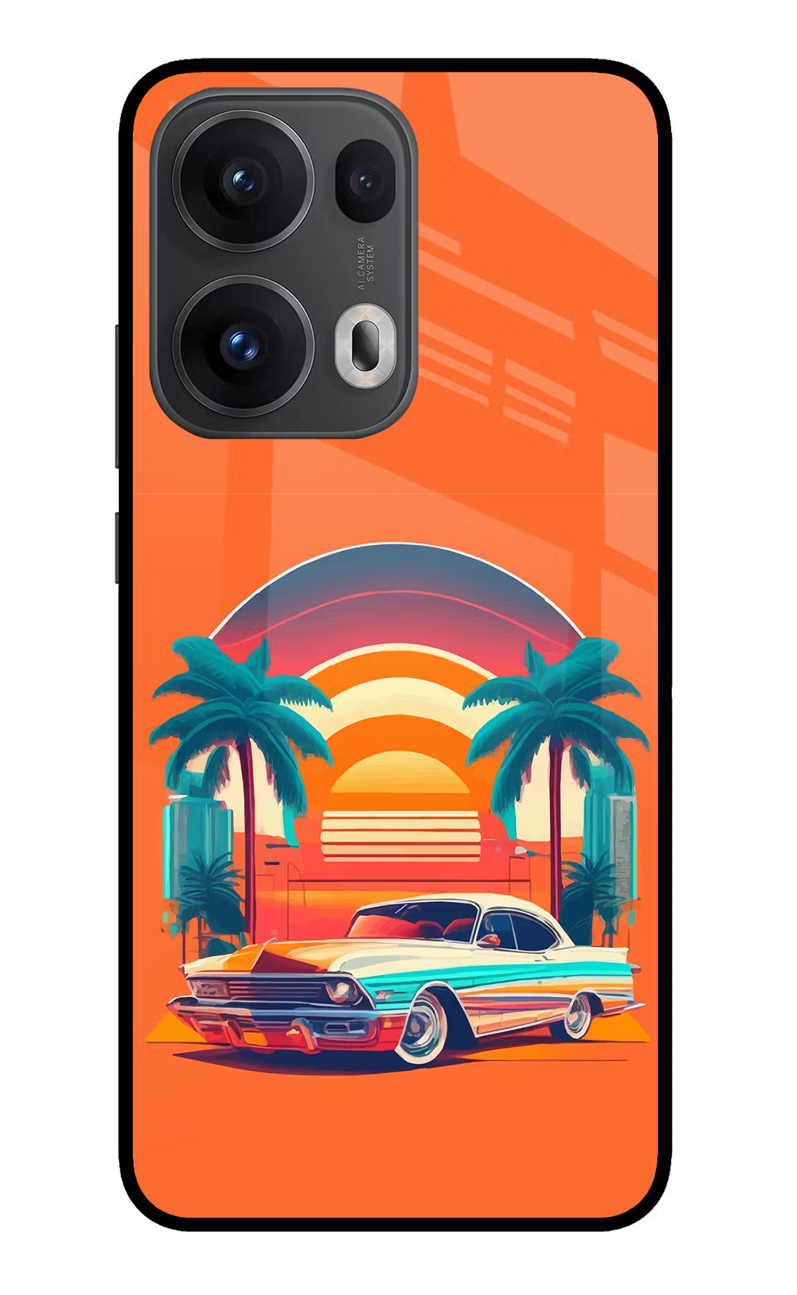 Palm Drive 80s Oppo Reno13 Pro 5G Glass Case