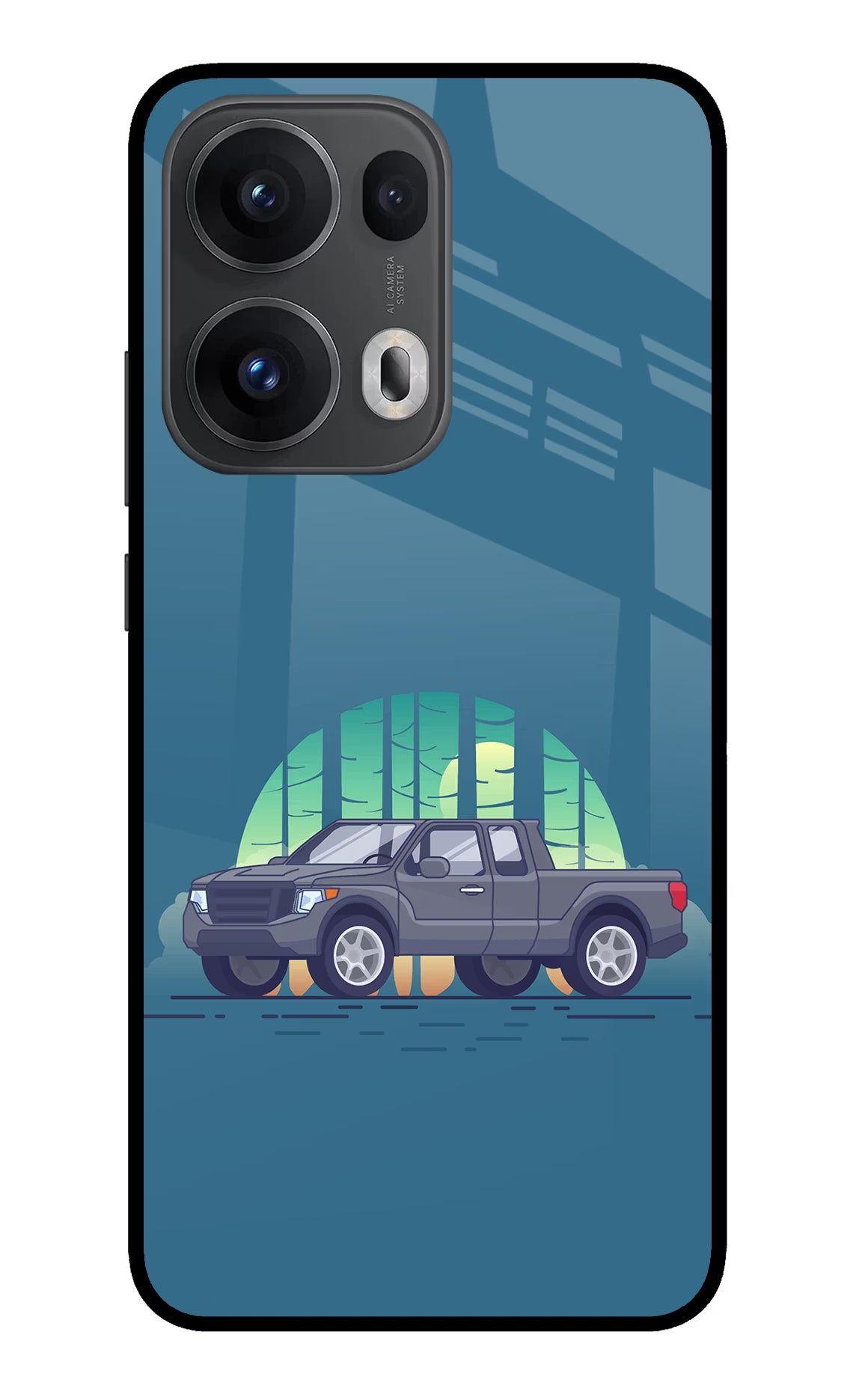 Retro Garage Vibe Oppo Reno13 Pro 5G Glass Case