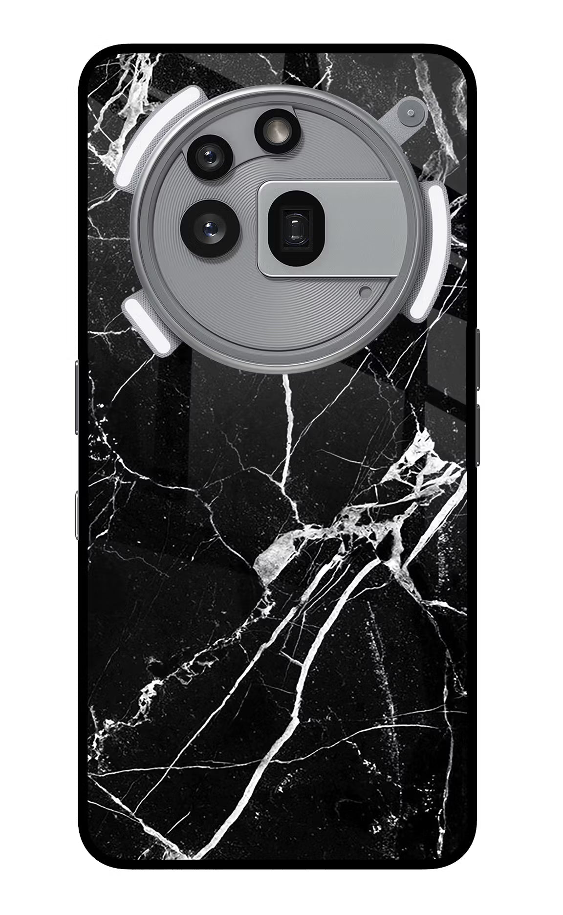 Black Marble Pattern Nothing Phone 3a Pro Back Cover
