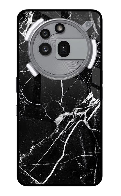 Black Marble Pattern Nothing Phone 3a Pro Back Cover