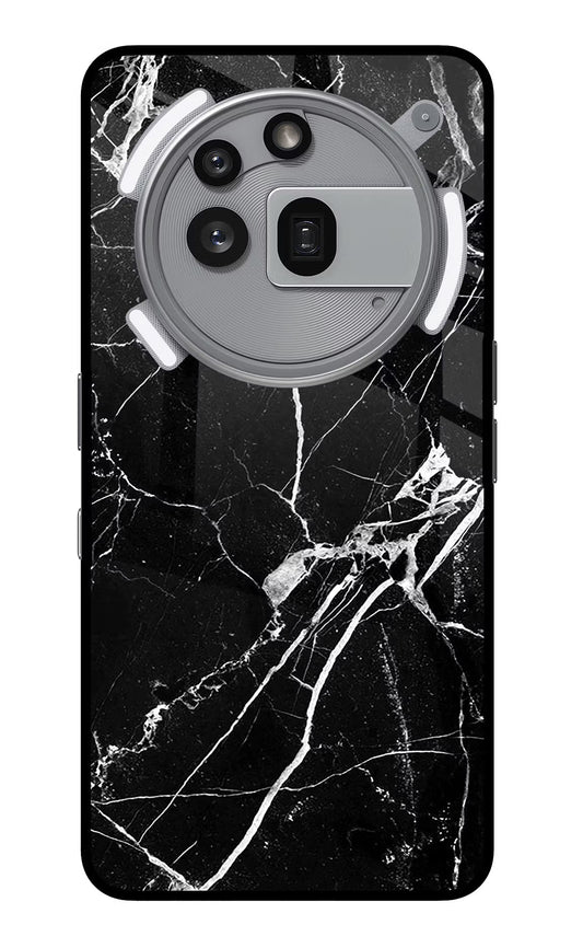 Black Marble Pattern Nothing Phone 3a Pro Back Cover
