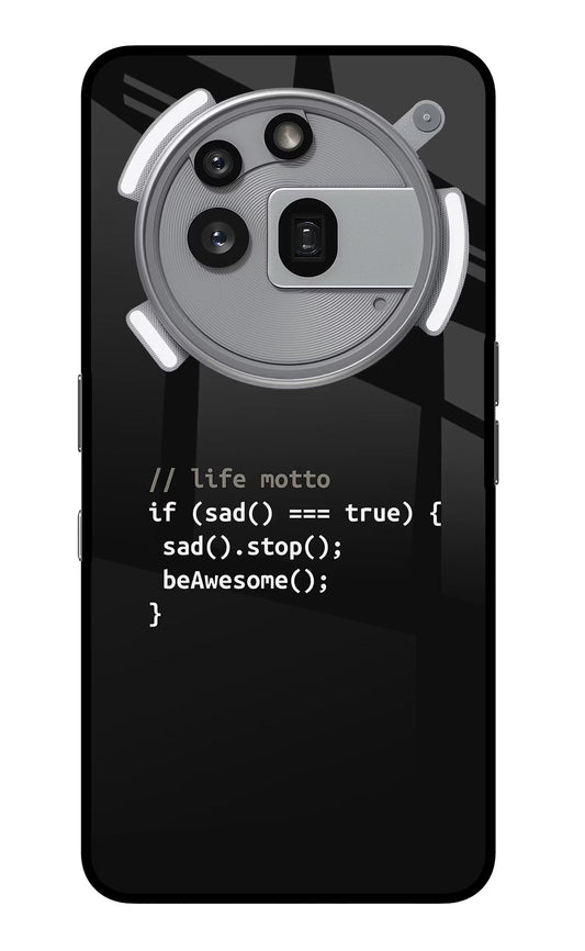 Life Motto Code Nothing Phone 3a Pro Glass Case