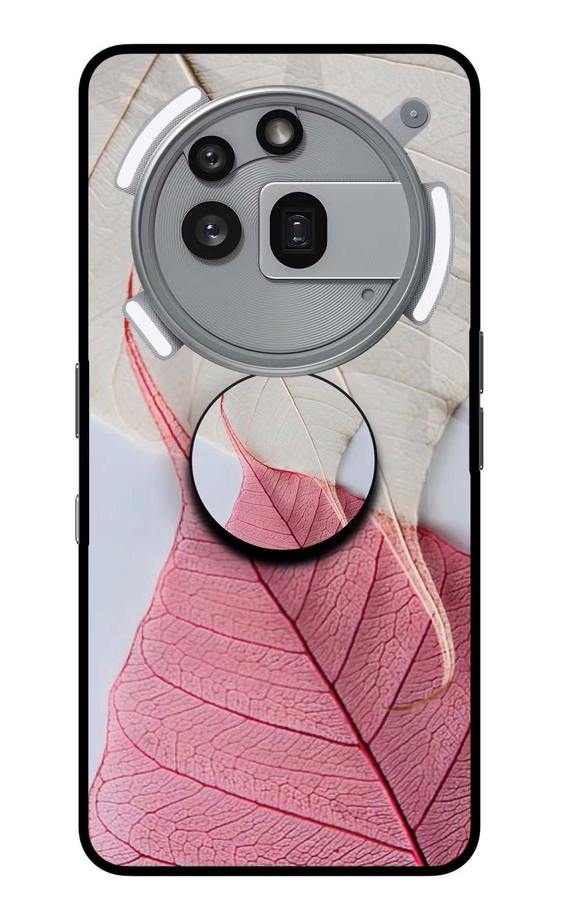 White Pink Leaf Nothing Phone 3a Pro Pop Case