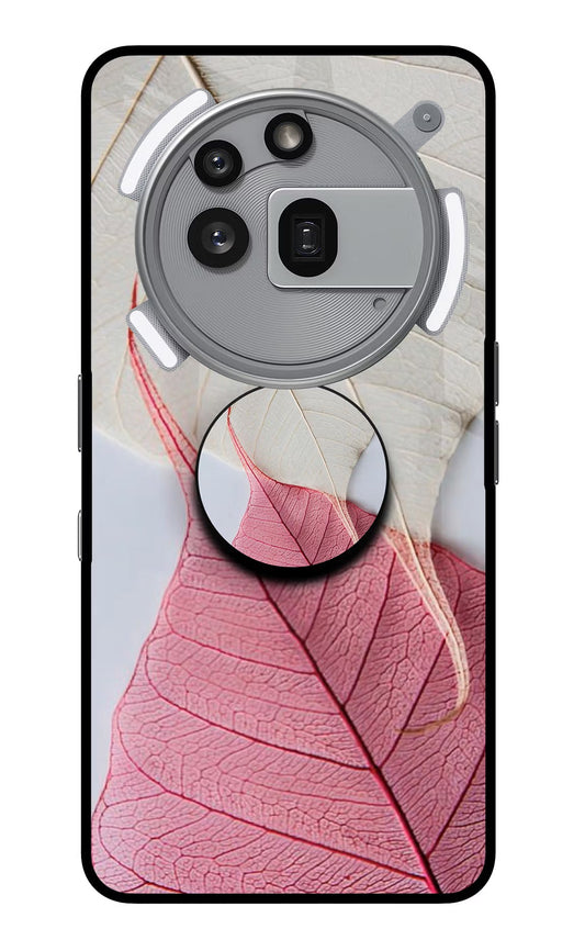 White Pink Leaf Nothing Phone 3a Pro Pop Case