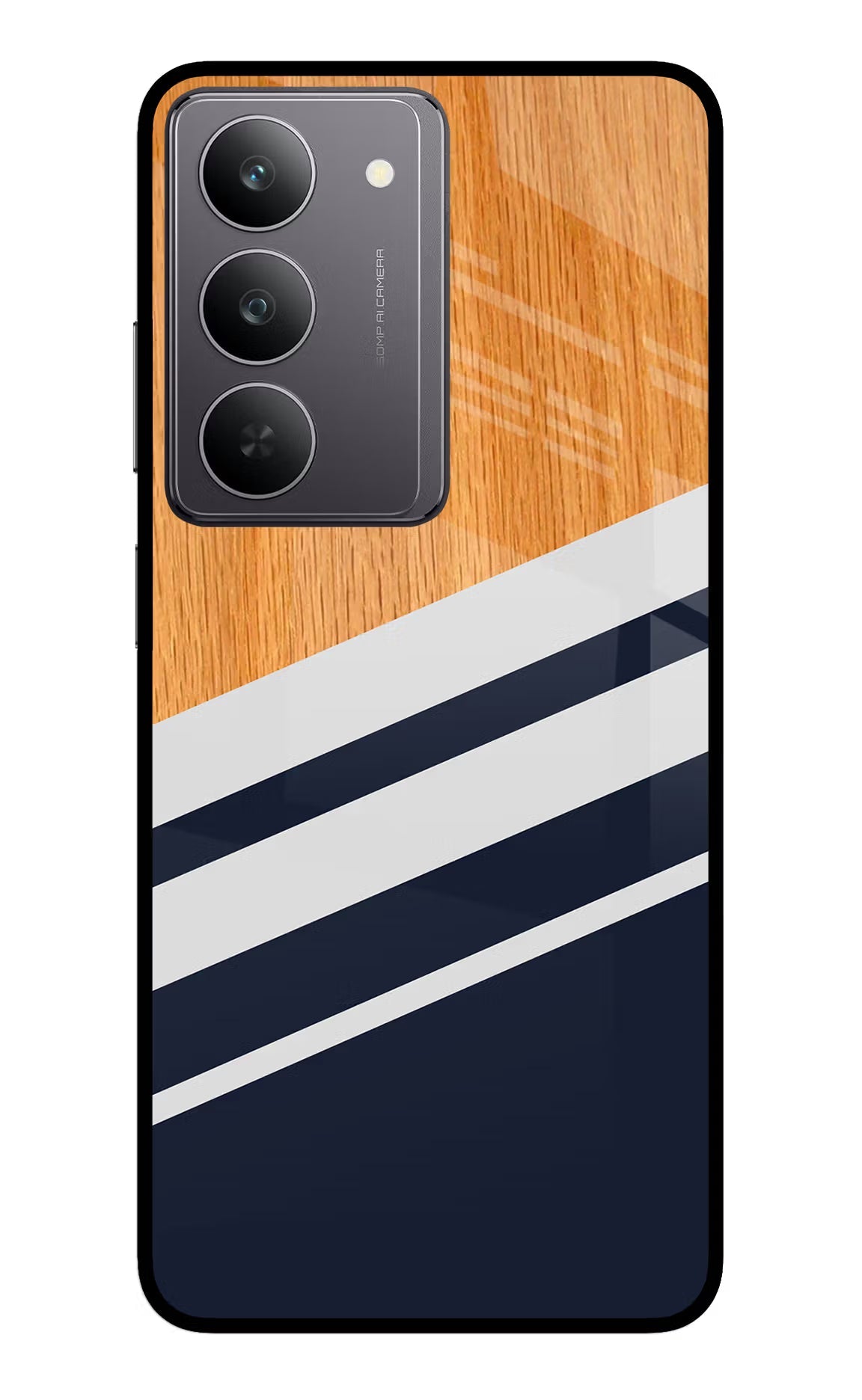 Blue and white wooden Realme 14x 5G Back Cover