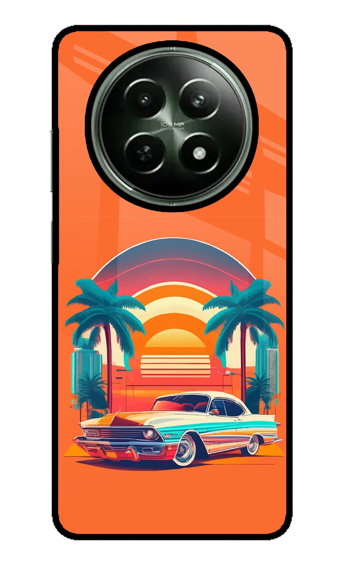 Palm Drive 80s Realme 12x 5G Glass Case