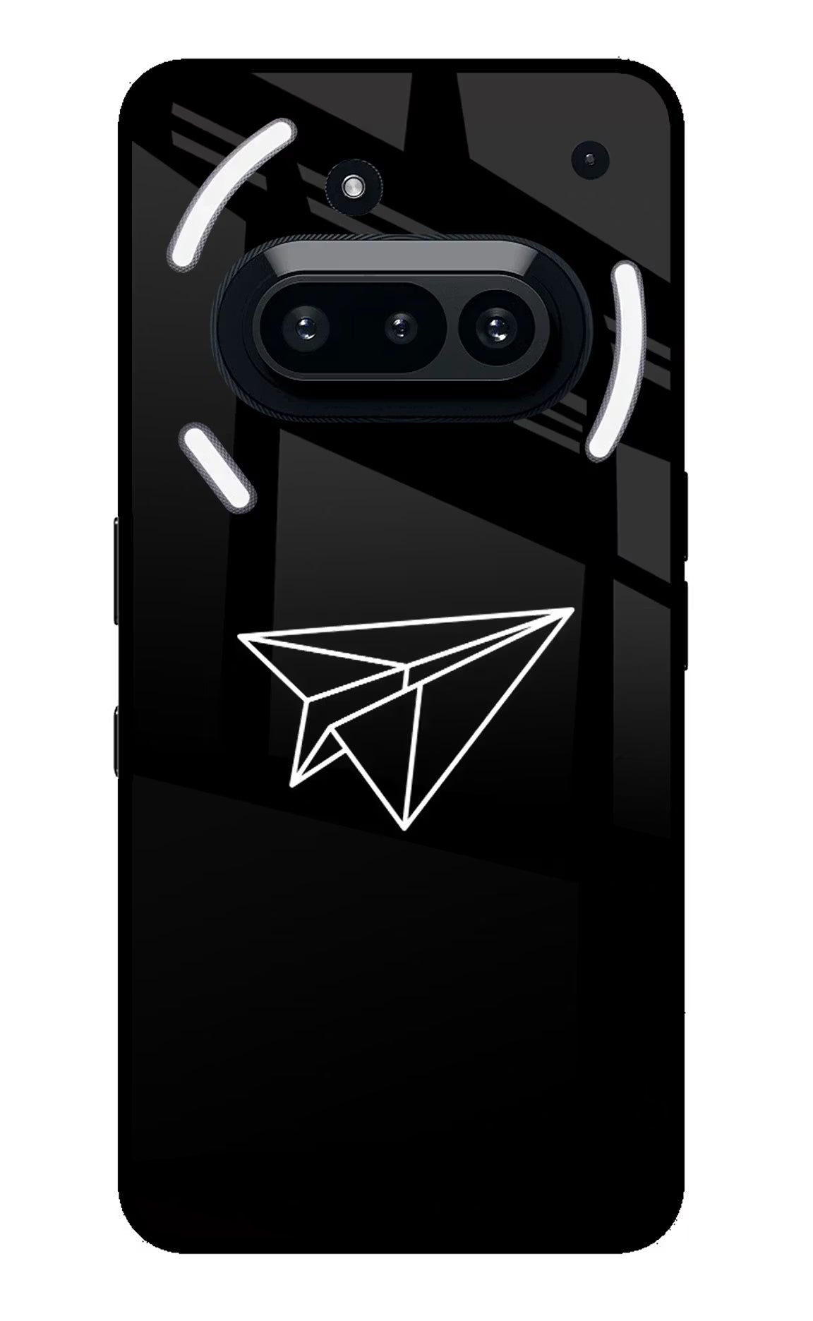 Paper Plane White Nothing Phone 3A Glass Case