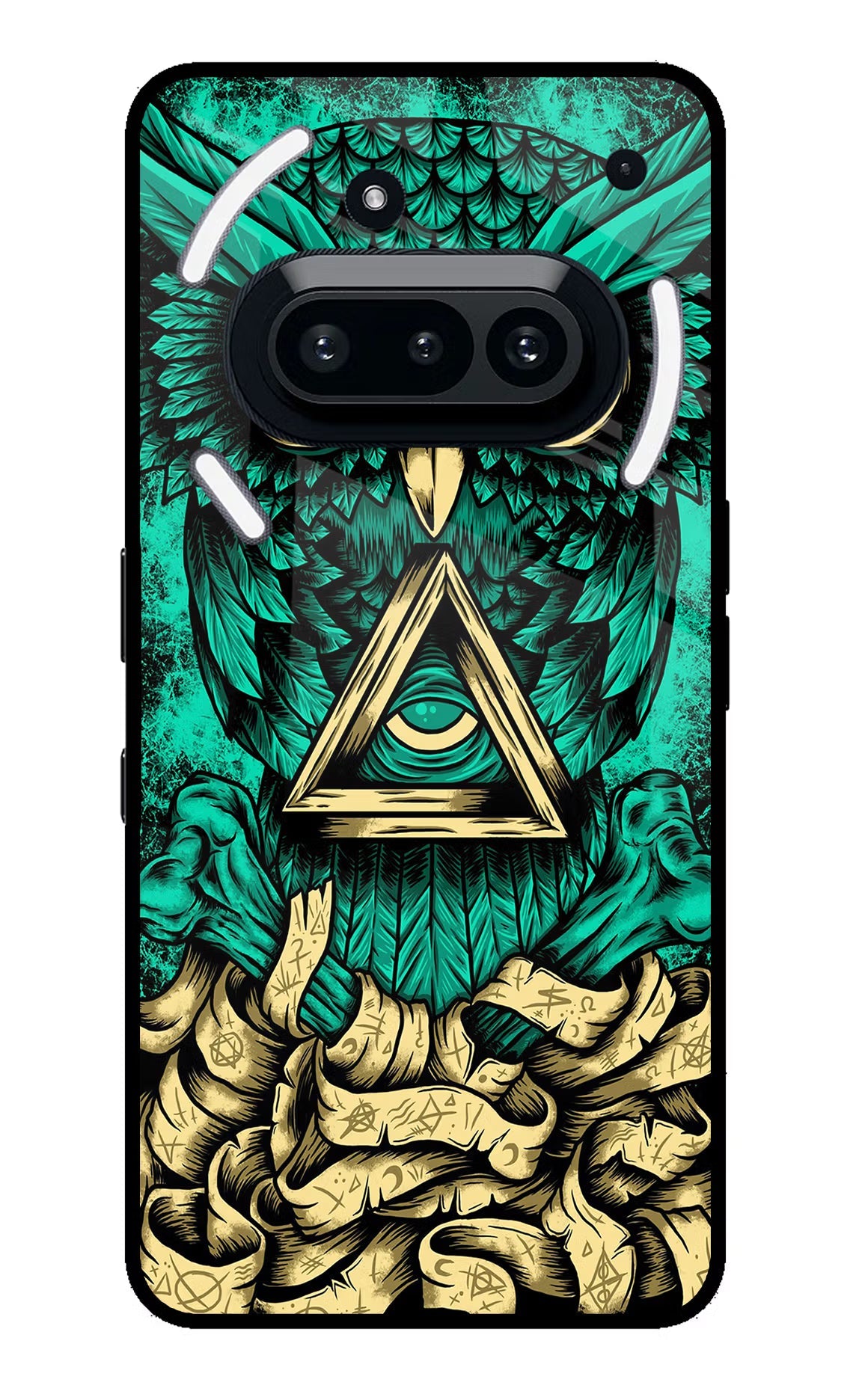 Green Owl Nothing Phone 3A Glass Case
