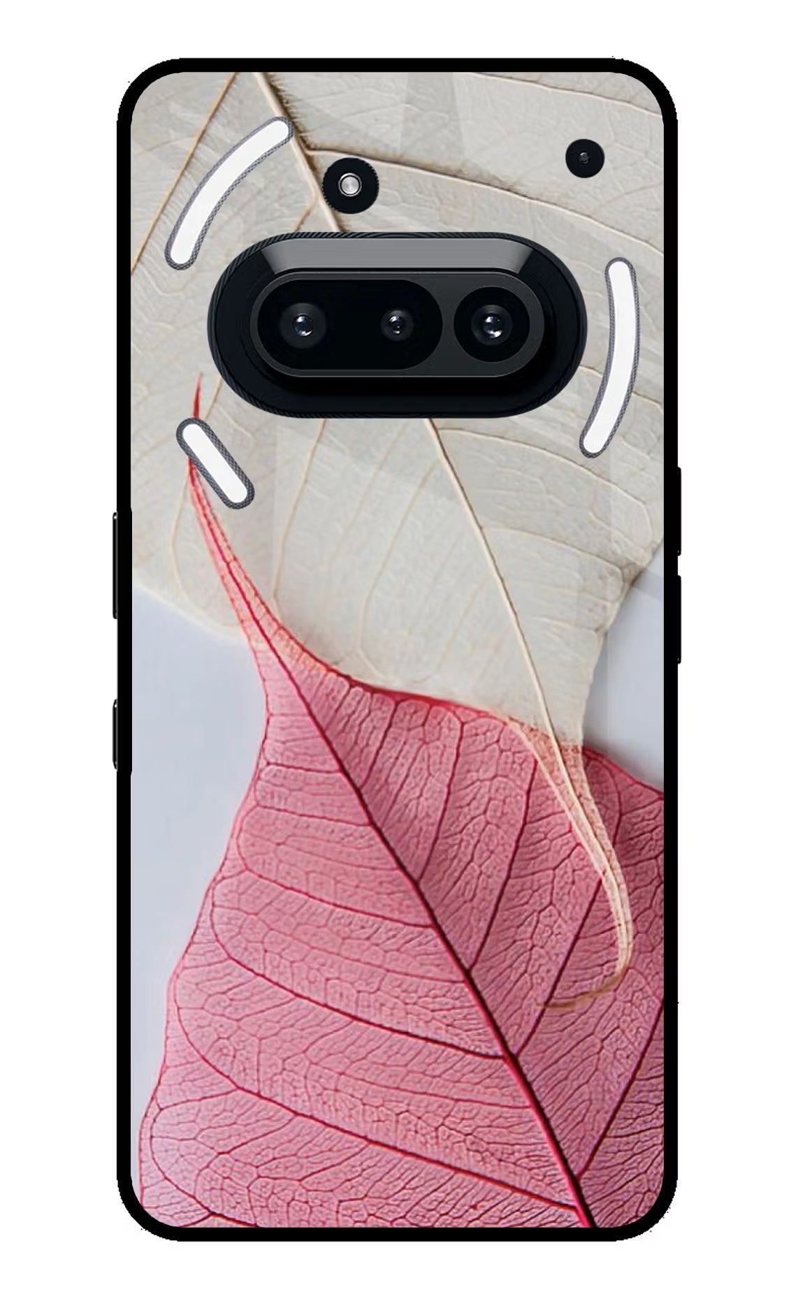 White Pink Leaf Nothing Phone 3A Back Cover