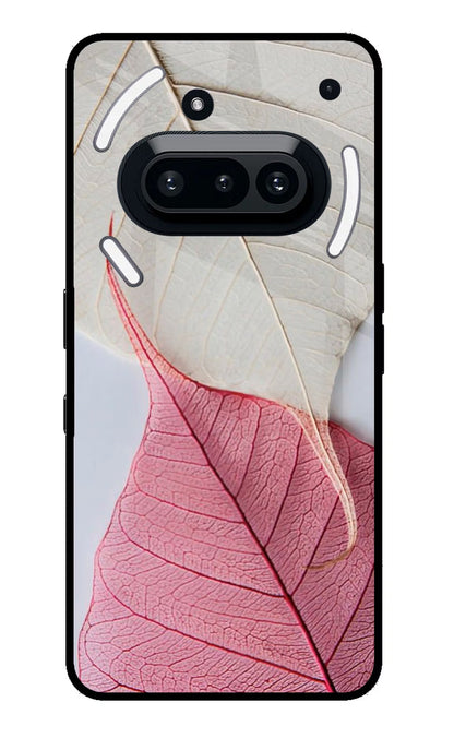 White Pink Leaf Nothing Phone 3A Back Cover