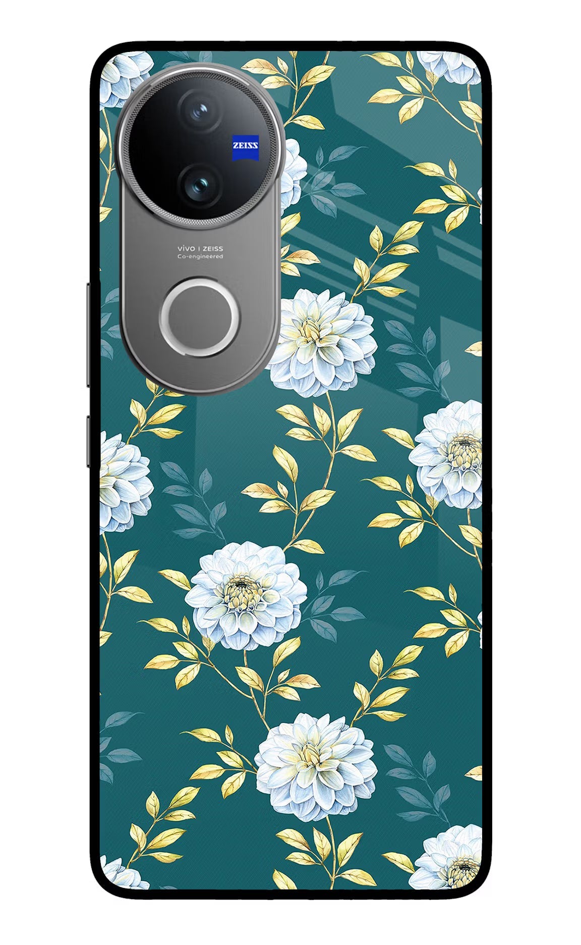 Flowers Vivo V50 5G Glass Case