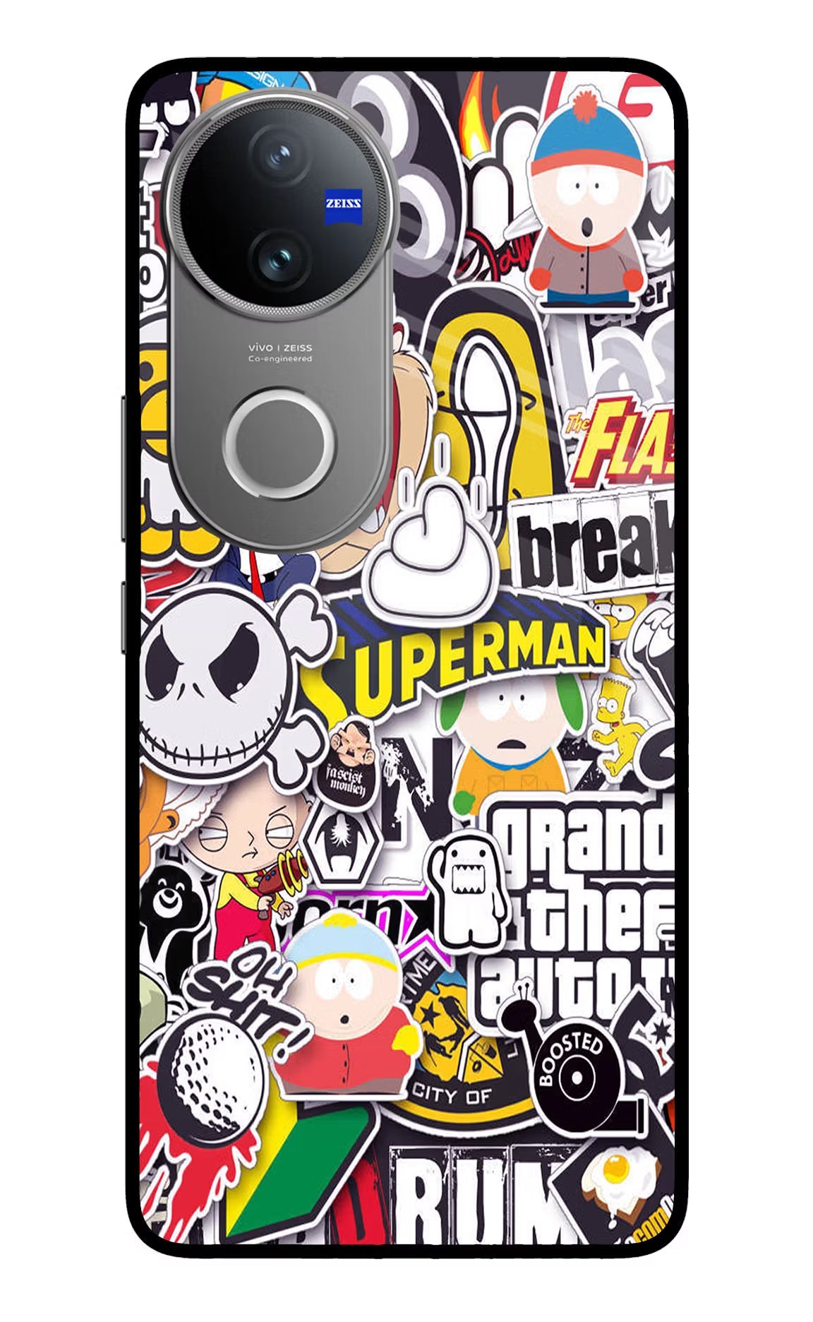 Sticker Bomb Vivo V50 5G Glass Case