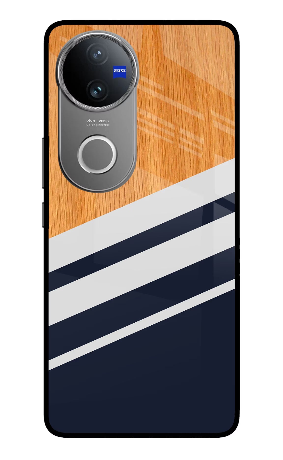 Blue and white wooden Vivo V50 5G Back Cover