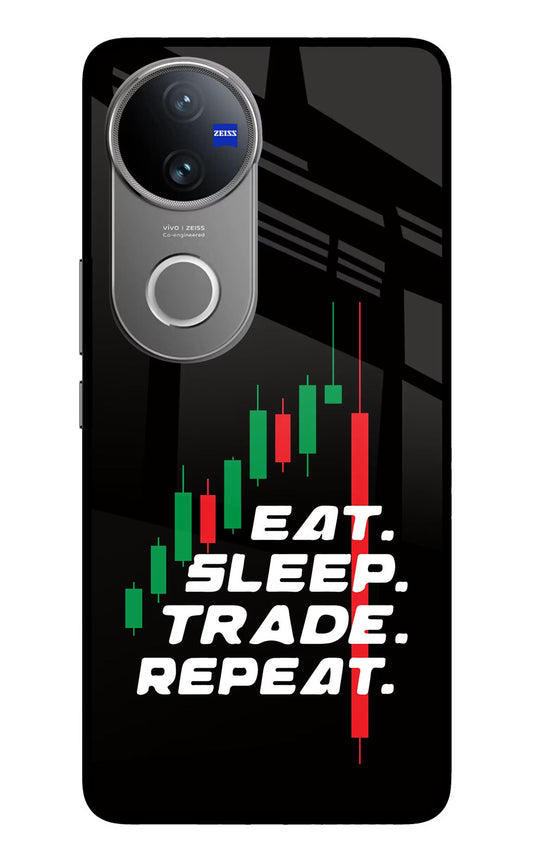 Eat Sleep Trade Repeat Vivo V50 5G Glass Case
