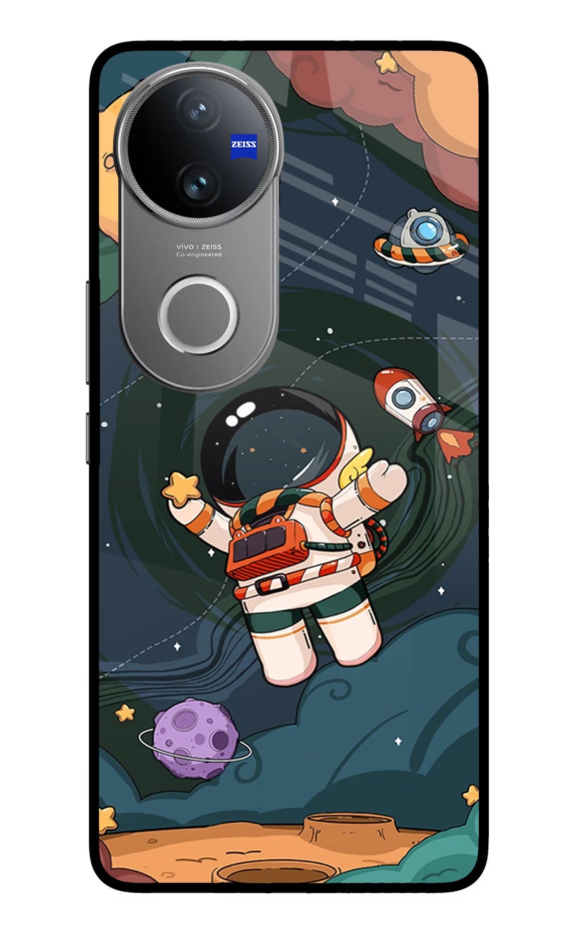Cartoon Astronaut Vivo V50 5G Glass Case