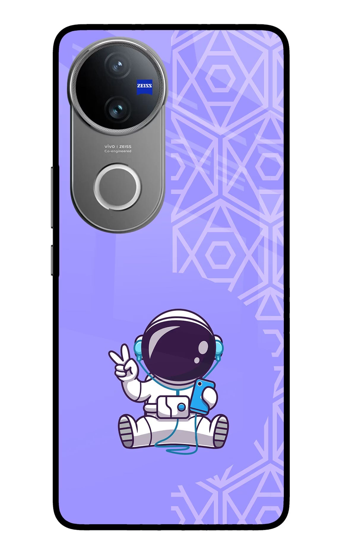 Cute Astronaut Chilling Vivo V50 5G Glass Case