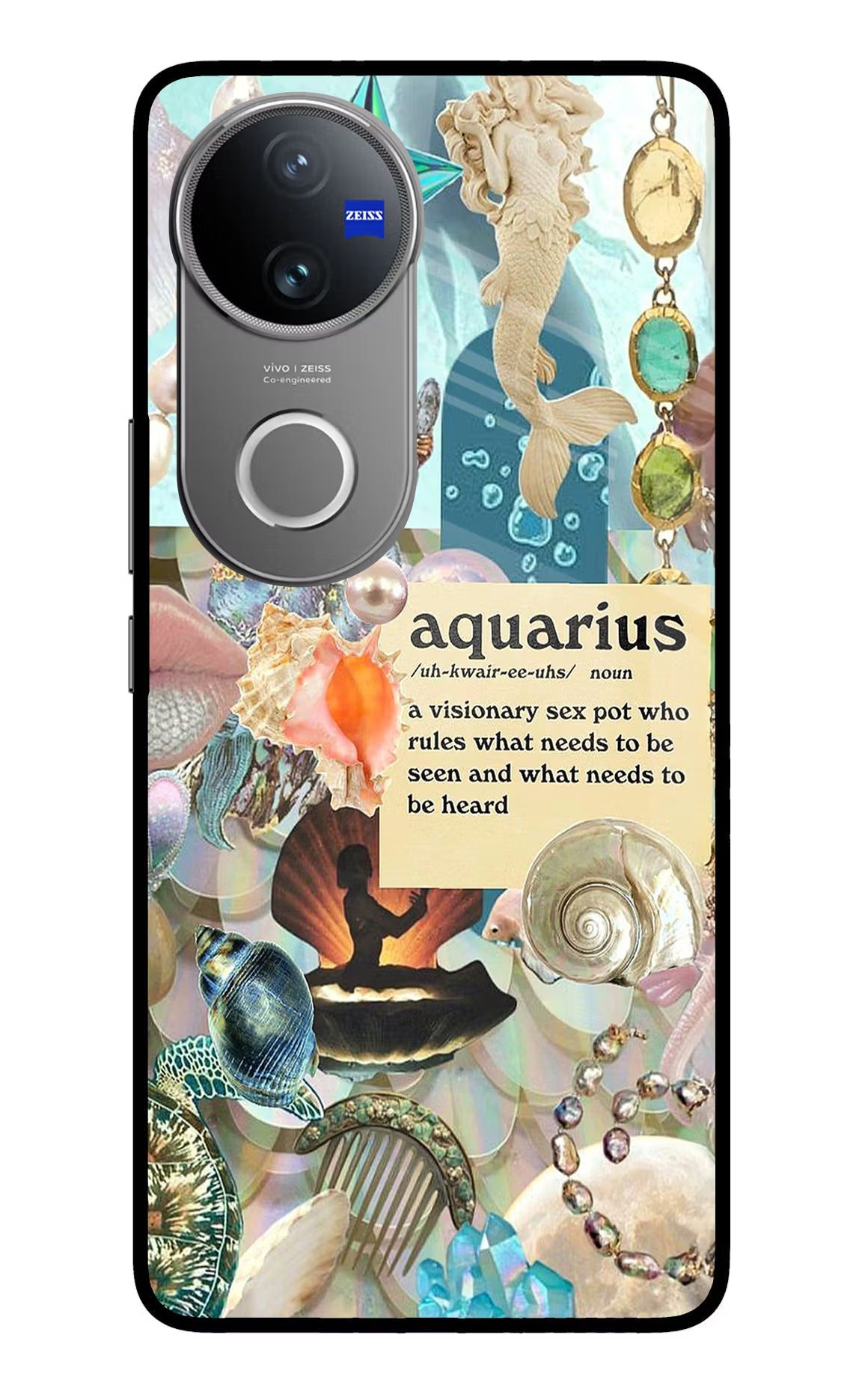 Aquarius Zodiac Vivo V50 5G Glass Case
