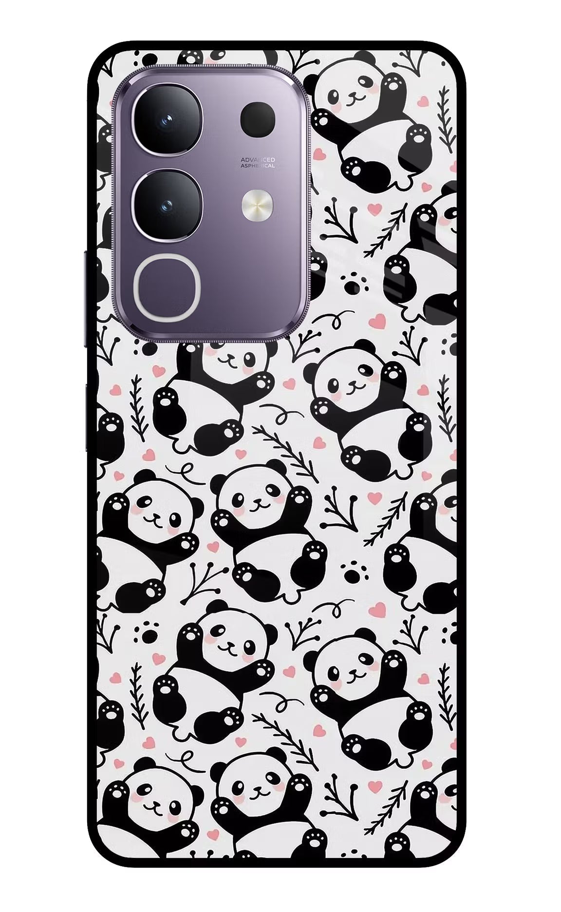 Cute Panda Vivo T4x 5G Glass Case