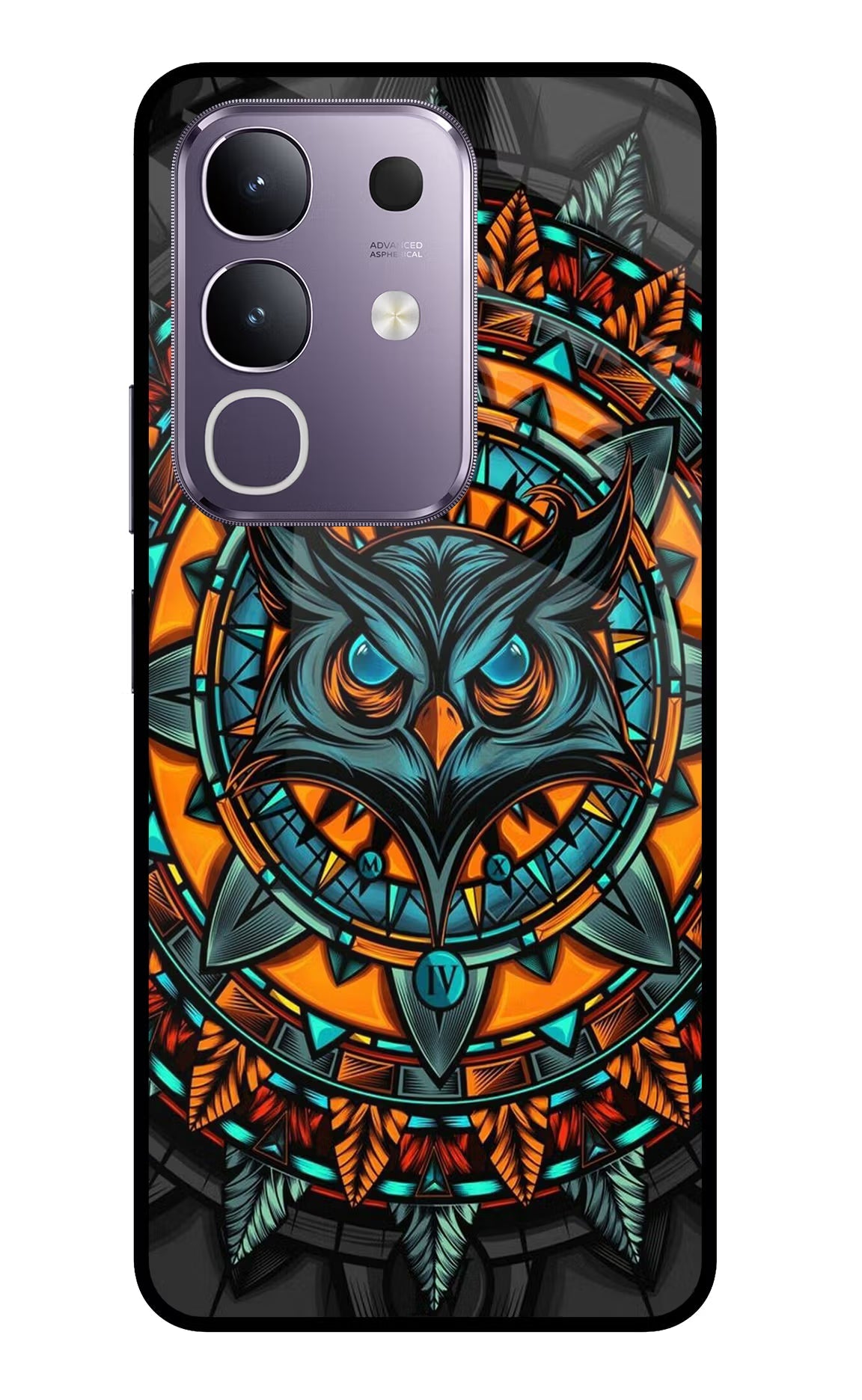 Angry Owl Art Vivo T4x 5G Glass Case