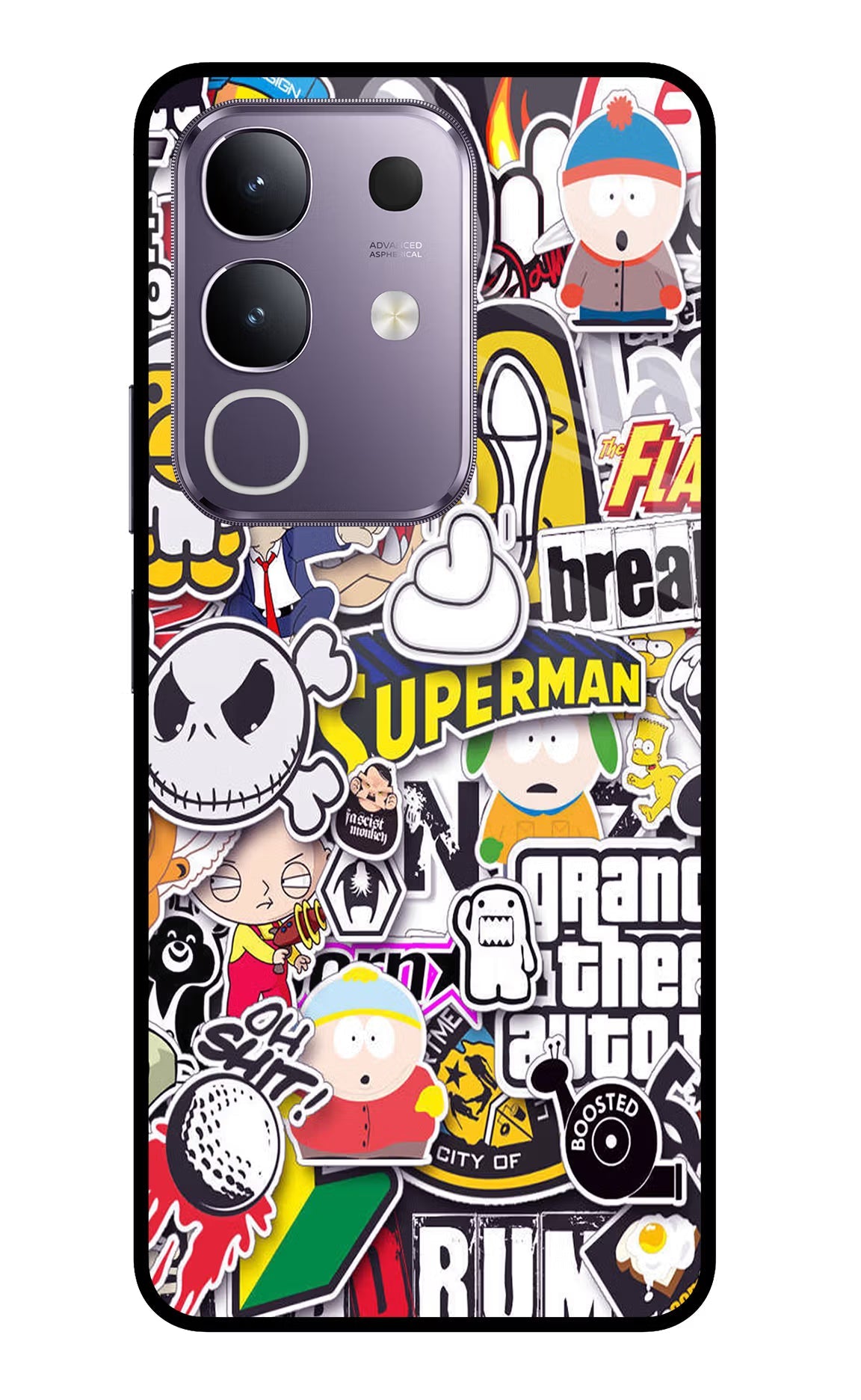 Sticker Bomb Vivo T4x 5G Glass Case