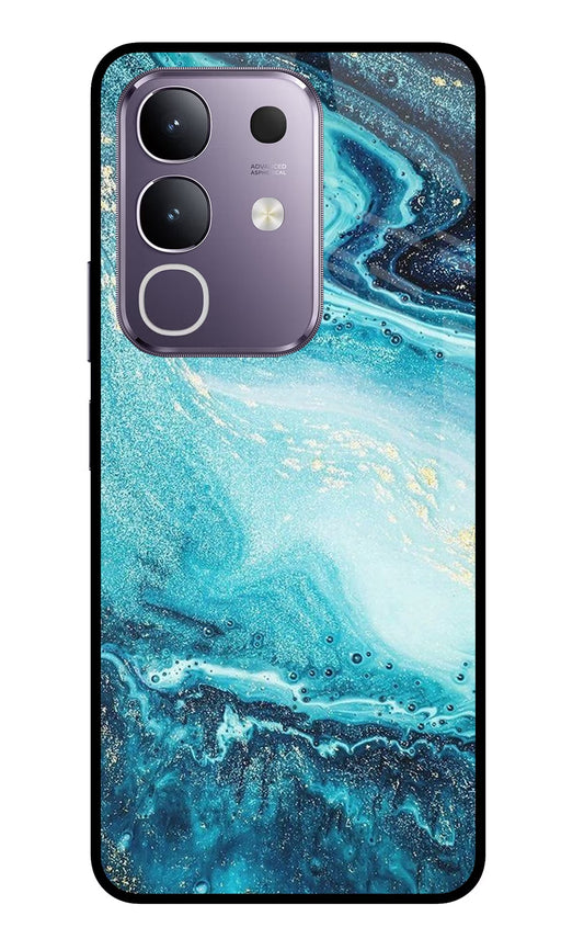 Blue Glitter Marble Vivo T4x 5G Back Cover