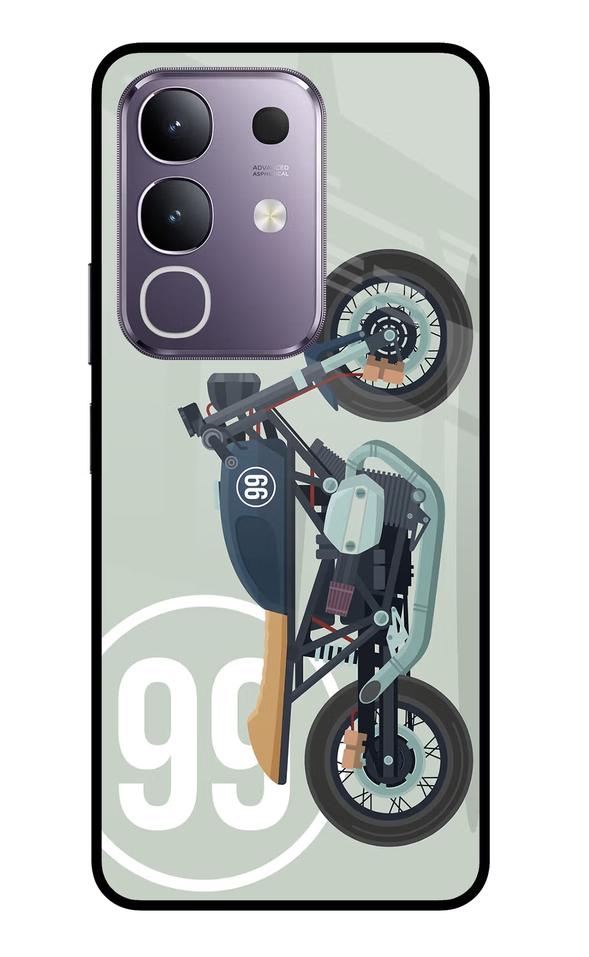 Classic Cafe Racer 99 Vivo T4x 5G Glass Case